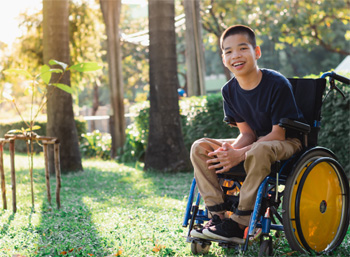 child in wheelchair